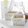 2 paniers de rangement en osier, blanc, avec intérieur en Voir les images du produit 1