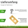 An image showing the contents of a delivery package for lawn mower robot blades and screws. Produktbild-Vorschau
