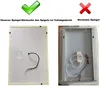 Comparison of the back of two mirrors, one with a fully covered back and one with an exposed back, with checkmarks and crosses indicating which is preferred. Náhled obrázku produktu