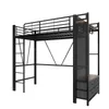 Sweiko lit mezzanine, 90 x 200cm, cadre en fer , Avec barre Voir les images du produit 11