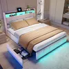 ProximaX bett, 160x200 cm, beige, mit LED-Beleuchtung, USB- Produktbild-Vorschau 2