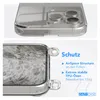 Close-up views of a clear phone case, highlighting its protective features and strap attachments. Produktbild-Vorschau