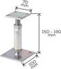 A diagram of an adjustable post support with dimensions indicated. Náhled obrázku produktu