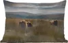 MuchoWow® Outdoor Kissen - Schottische Hochlandrind - Nebel Produktbild-Vorschau 1
