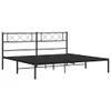A black metal bed frame with a headboard, shown against a white background. Podgląd zdjęcia produktu