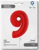 Riesenzahl Folienballon 40"/102cm | Rot Zahl: 9 Produktbild-Vorschau 2