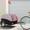 vidaXL Fahrradanhänger Schwarz und Rot 45 kg Eisen Produktbild-Vorschau 2