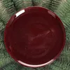 A red plate is placed on a bed of green pine needles. Produktbild-Vorschau