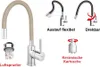 A collage of images showing different parts and features of a kitchen faucet. Produktbild-Vorschau