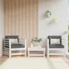 Gartenstühle mit Kissen 2 Stk. Weiß Massivholz Kiefer Produktbild-Vorschau 2