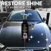 A split image showing a car's hood, with one side appearing dull and scratched, and the other side gleaming and restored, with a spray bottle of nano car scratch remover placed in the center. Náhled obrázku produktu