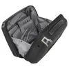 An open black cosmetic bag with gray interior. Anteprima dell’immagine prodotto