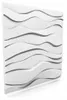 A white 3D wall panel with a wavy, undulating surface. Produktbild-Vorschau