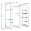 A line drawing diagram of a wardrobe with dimensions indicated. Produktbild-Vorschau