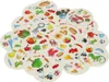 A collage of circular cards, each featuring various cartoon-like images of objects and animals. Podgląd zdjęcia produktu