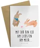 Mr. & Mrs. Panda Grußkarte Hasen Muschel - Weiß - Geschenk, Produktbild-Vorschau 1