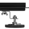 A close-up view of a metal bracket with a threaded bolt and a black knob, attached to a black bar. Produktbild-Vorschau