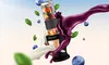 A blender with fruits and liquids splashing around it. Podgląd zdjęcia produktu