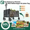Sekey Bollerwagen, Faltbarer Handwagen 4 Räder, 80KG / 60L, Produktbild-Vorschau 2
