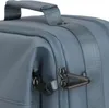 A close-up view of a blue backpack's handle and zippers. Produktbild-Vorschau