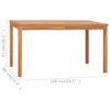vidaXL Garten-Esstisch 140x80x77 cm Massivholz Teak Produktbild-Vorschau 8