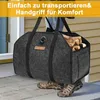 Filz Holzkorb XL 50x35x23cm Schwarz mit Festseilen, 50L, Produktbild-Vorschau 7