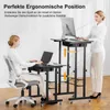 Two people using adjustable standing desks, one sitting and one standing. Anteprima dell’immagine prodotto