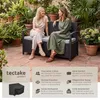 tectake® Rattan-Gartenbank, 2-Sitzer, wetterfest, Stauraum Produktbild-Vorschau 2