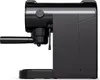 A side view of a black espresso machine on a white background. Produktbild-Vorschau