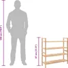vidaXL Scarpiera in legno massiccio di noce 69x26x81 cm Anteprima dell’immagine prodotto 6