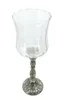 Glas Windlicht auf Metall Standfuß silber schwarz 10 x 34cm Produktbild-Vorschau 4