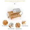Présentoir d'assiettes en bambou pour la cuisine 42x35x26cm Voir les images du produit 5