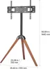 A TV stand with a tripod base and a mount for a television. Náhled obrázku produktu