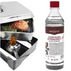 A split image showing a food smoker with food inside and a bottle of gel fuel for heaters. Anteprima dell’immagine prodotto