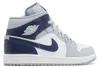 Air Jordan 1 Mid Wolf Grey Midnight Navy - EU: 46 Produktbild-Vorschau 3