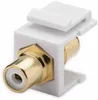 Keystone Modul Cinch/RCA 2x Cinch-Buchse, weiß, vergoldet Produktbild-Vorschau 1