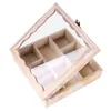 LEX Deko Tee-Box aus Holz mit Klappdeckel 20x20x6,5cm Produktbild-Vorschau 4
