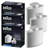 A product shot featuring multiple boxes of Braun CareStyle Compact anti-limescale filters and three individual filters. Produktbild-Vorschau