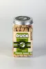 A clear studio shot of a jar of freeze-dried duck treats for cats and dogs. Produktbild-Vorschau