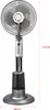 A silver misting fan is shown against a white background, with dimensions indicated. Voir les images du produit