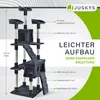A diagram of a cat tree with dimensions and features labeled. Náhľad obrázku produktu