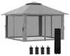Outsunny Faltpavillon 4 x 4 m, Gartenpavillon mit 4 Produktbild-Vorschau 1