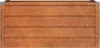 A close-up view of a wooden planter box, showing its slatted construction and metal corner reinforcements. Náhľad obrázku produktu