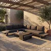 home24 Loungegruppe - 4-teilig - Aluminium / Webstoff Produktbild-Vorschau 3