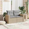 vidaXL Sofa ogrodowa z poduszkami 2-osobowa Beżowy Podgląd zdjęcia produktu 3