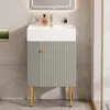 A bathroom vanity cabinet with a sink and mirror. Podgląd zdjęcia produktu