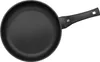 A top-down view of a black frying pan with a black handle, set against a white background. Produktbild-Vorschau
