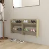 vidaXL Armarios de pared para zapatos, 2 unidades, roble Vista previa de la imagen del producto 2
