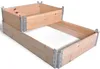 A wooden raised garden bed kit with metal corner brackets, shown assembled on a white background. Náhľad obrázku produktu