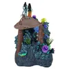 A decorative aquarium ornament featuring two Avatar figures standing on a platform above a coral reef with various colorful plants and rock formations. Náhled obrázku produktu